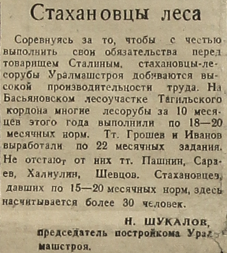 Стахановцы леса