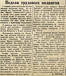 Неделя трудовых подвигов