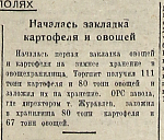 Началась закладка картофеля и овощей